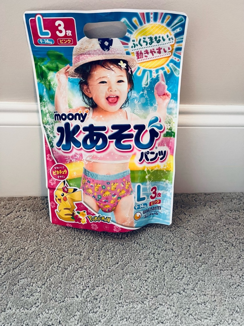 Moony Kids 3 Swim Pants L - Pink Pokémon Design